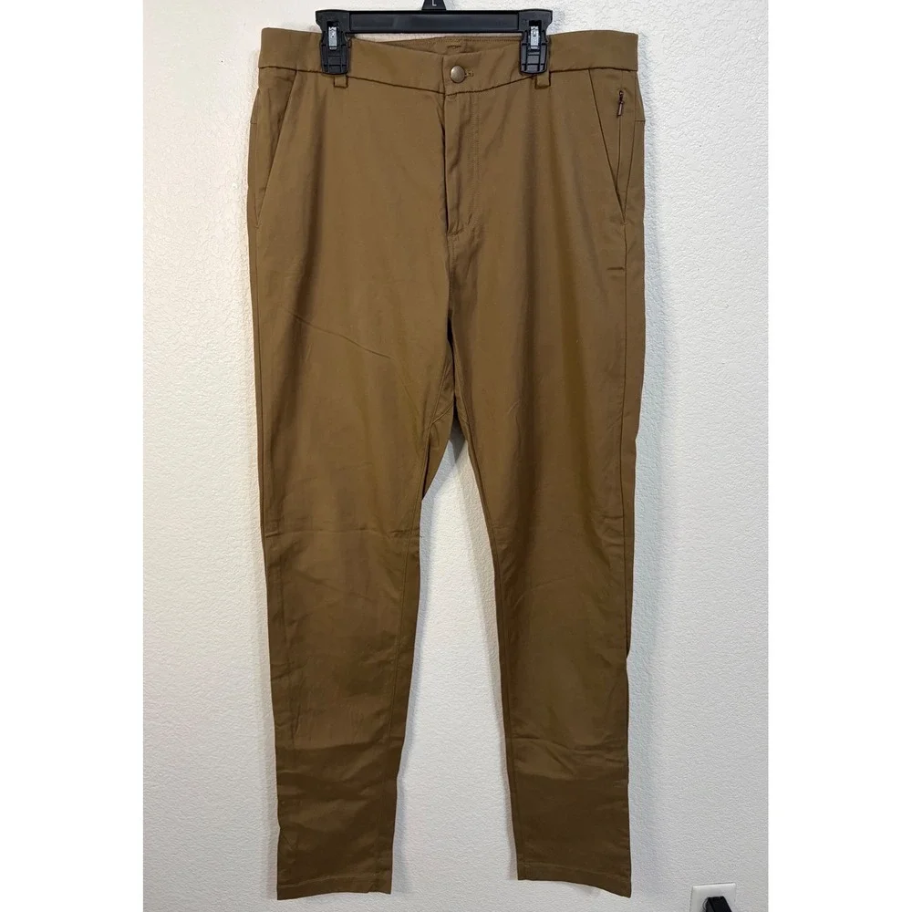 Lululemon Commission Slim Fit Pant Brown 32 Tall Mens Technical Chino Trousers